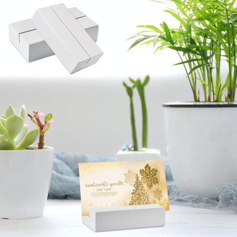 TIMESETL 12Pack Wood Place Card Holders Sign Holders Table Number Stands Wooden Name Card for Wedding Party Events Decoration (White, 3 x 1.6 x 0.8 Inch) in Saudi Arabia