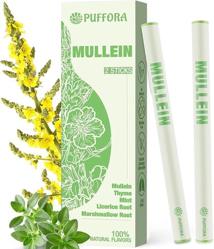 قلم ناشر عشبي، قطعتان - عبوة واحدة، راحة الرئة، تحسين التنفس، منعش هواء الفم، مستخلصات نبات مولين، جذر الخطمي، جذر عرق السوس | نباتي، إجمالي 1200 استخدام in Kuwait