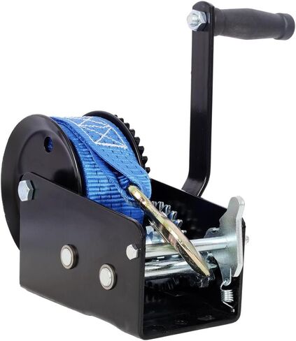 ونش يدوي بوزن 2500 رطل مع حزام أزرق بطول 32.8 قدم - ونش يدوي بسرعتين مع سقاطة ثنائية الاتجاه، ونش سحب للمركبة مقطورة محمولة ATV in Kuwait