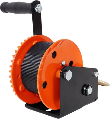 ونش مقطورة قارب 1200 رطل مع حزام 19 قدم، كرنك حبل عالي التحمل مع سقاطة ثنائية الاتجاه، ونش كرنك يدوي يعمل يدويًا، ونش محمول بنسبة تروس 4.1:1، للمقطورة أو القارب أو سحب ATV، أسود in Kuwait