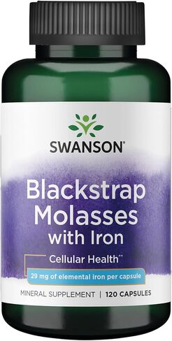 Swanson Blackstrap Molasses - Natural Iron Supplement Promoting Healthy Skin - Premium Wellness Formula - (120 Capsules, 29mg Each) in Saudi Arabia