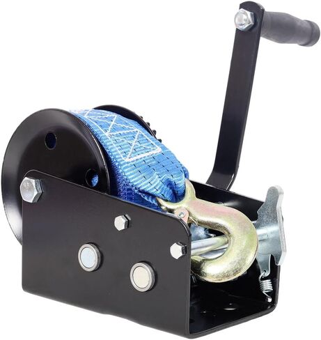 ونش يدوي بوزن 3500 رطل مع حزام أزرق بطول 32.8 قدم - ونش يدوي بسرعتين مع سقاطة ثنائية الاتجاه، ونش سحب للمركبات الثقيلة ومقطورة للمركبات in Kuwait