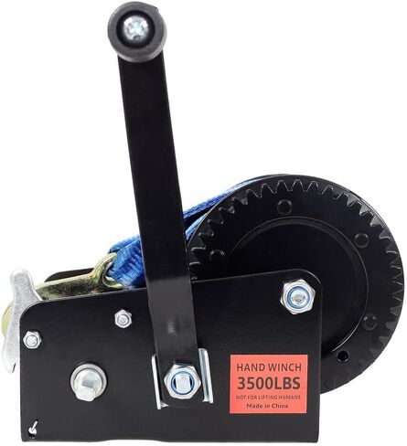 ونش يدوي بوزن 3500 رطل مع حزام أزرق بطول 32.8 قدم - ونش يدوي بسرعتين مع سقاطة ثنائية الاتجاه، ونش سحب للمركبات الثقيلة ومقطورة للمركبات in Kuwait