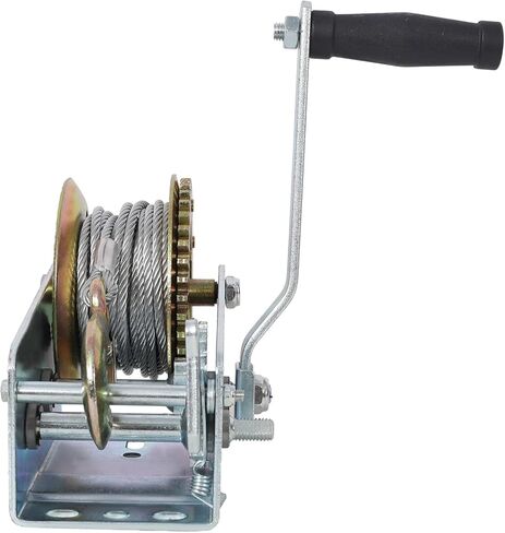 ونش يدوي 2500 رطل مع كابل فولاذي بطول 32.8 قدم - ونش يدوي بسرعتين، سقاطة ثنائية الاتجاه، ونش محمول مجلفن عالي التحمل لقطر مقطورة القارب ATV in Kuwait