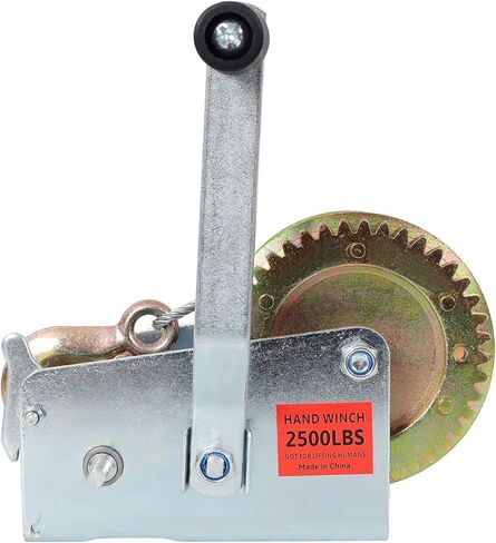 ونش يدوي 2500 رطل مع كابل فولاذي بطول 32.8 قدم - ونش يدوي بسرعتين، سقاطة ثنائية الاتجاه، ونش محمول مجلفن عالي التحمل لقطر مقطورة القارب ATV in Kuwait