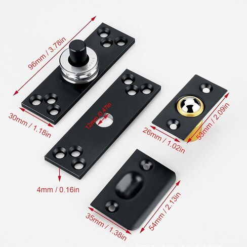 Jeffergarden Hidden Door Pivot Hinge, Stainless Steel, 360° Rotation Heavy Duty, Supports Up to 220lbs for Bookcase and Wooden Doors in Kuwait