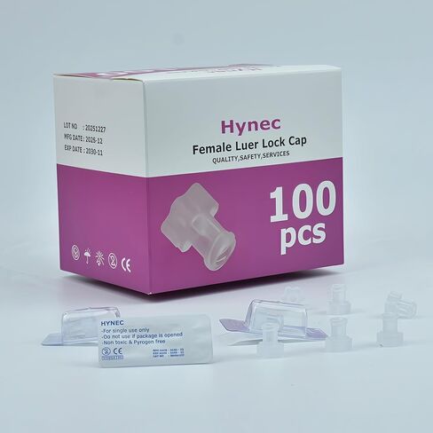 سلسلة تركيبات Luer Lock (100 حزمة)، ملفوفة بشكل فردي - J560M PP عالي الأداء - موصلات وأغطية حقنة مضادة للانزلاق للاستخدام المختبري والصناعي (غطاء - سدادة حقنة) in Kuwait