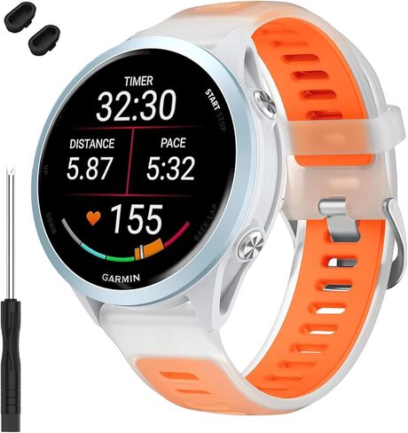 TopPerfekt Watch Band Compatible with Garmin Forerunner 570 42mm, Soft Silicone Replacement Straps Wristbands Fit for Garmin Vívoactive 6/5/3/Venu Sq/Sq 2/2 Plus Smartwatch for Women Men in Saudi Arabia