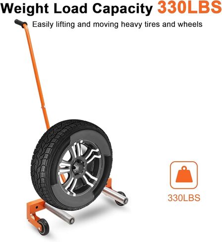 GarveeTech Tire Dolly Heavy Duty, Tire Wheel Dolly with 360° Rotatable Wheels, Tire Dolly for Changing Tires, Tire Lifting Tool for Workshop, Garage, 350 LBS Capacity in Saudi Arabia
