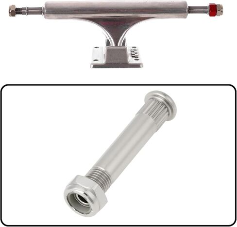 4pcs 9.3x50mm Skateboard Truck Kingpin and Nut Silver Hollow Compatible with Ace AF1 Classic in Saudi Arabia