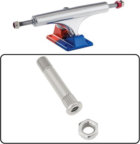 4pcs 9.3x50mm Skateboard Truck Kingpin and Nut Silver Hollow Compatible with Ace AF1 Classic in Saudi Arabia