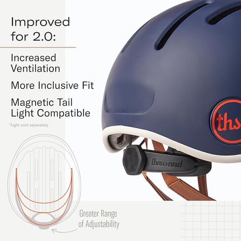 Thousand Heritage 2.0 Adult Bike Helmet; The Original Low Profile Retro Commuter Cycling Helmet Safety Certified for Bicycle Skateboard Skating Roller Skates; for Men & Women (Thousand Navy, L) in Kuwait