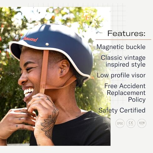 Thousand Heritage 2.0 Adult Bike Helmet; The Original Low Profile Retro Commuter Cycling Helmet Safety Certified for Bicycle Skateboard Skating Roller Skates; for Men & Women (Thousand Navy, L) in Kuwait