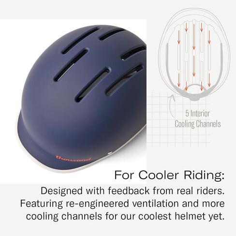 Thousand Heritage 2.0 Adult Bike Helmet; The Original Low Profile Retro Commuter Cycling Helmet Safety Certified for Bicycle Skateboard Skating Roller Skates; for Men & Women (Thousand Navy, L) in Kuwait