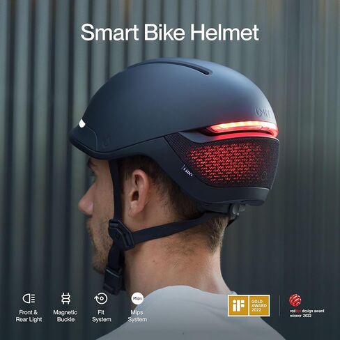FARO Smart Bike Helmet with MIPS - Integrated LED Lights and Hidden Rear Light Panel - Wireless Turn Signals, Automatic Brake Light and SOS Crash Detection - Blackbird, Large in Kuwait