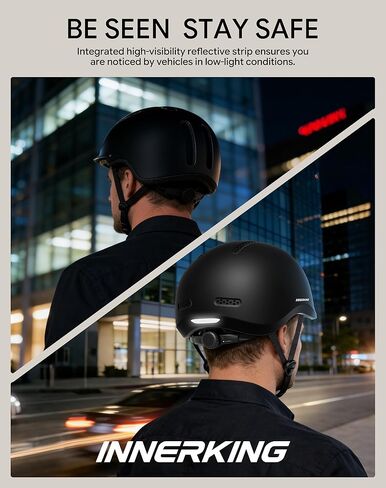 InnerKing Womens Bike Helmet, Adjustable Cycling Helmets for Adults, Road Urban Commuter Bicycle Helmet with High-Visibility Reflective Strip for Men Ebike Scooter Skate in Saudi Arabia