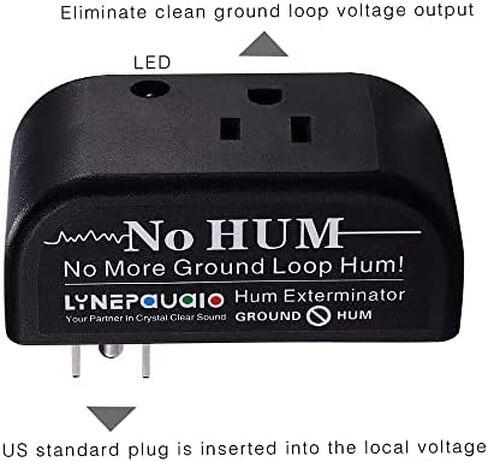 Generic Buzz Eliminator AC Ground Loop Noise Eliminator Plug-in AC Buzz Killer Hum Eliminator Noise Cancelling، أسود in Kuwait