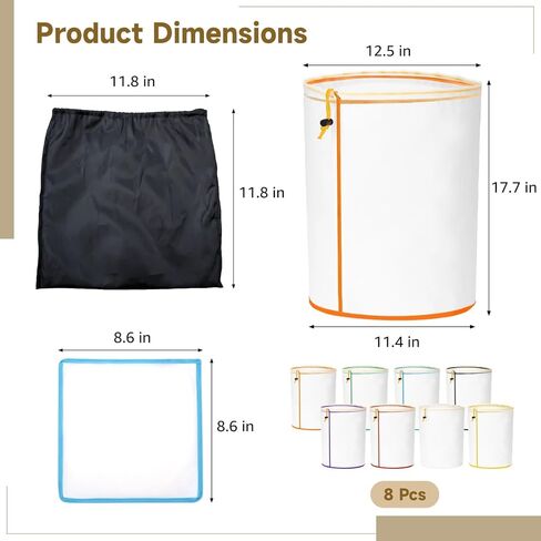8 Pcs 5-Gallon Mesh Filter Bags, 8 Colors Bucket Liner Bags, All-mesh Storage Bags, Reusable Washable Mesh Bags, Top Opening Strainer Bags with Filter Screen & Storage Pouch for Garden in Saudi Arabia