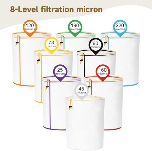 8 Pcs 5-Gallon Mesh Filter Bags, 8 Colors Bucket Liner Bags, All-mesh Storage Bags, Reusable Washable Mesh Bags, Top Opening Strainer Bags with Filter Screen & Storage Pouch for Garden in Saudi Arabia