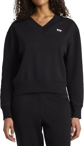 Reebok Women's Collegiate V-neck Sweatshirt, Standard Fit, Midweight Cotton-poly Fabric in Saudi Arabia