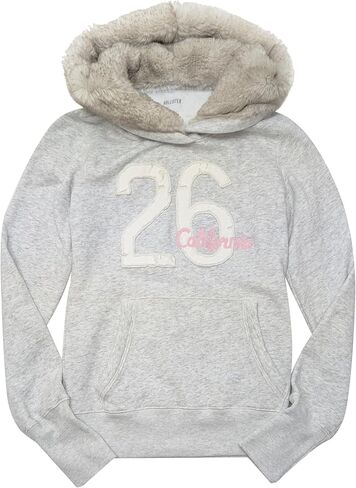 Hollister Women's Feel Good Faux Fur-Lined Hood Graphic Hoodie HOW-16 in Saudi Arabia