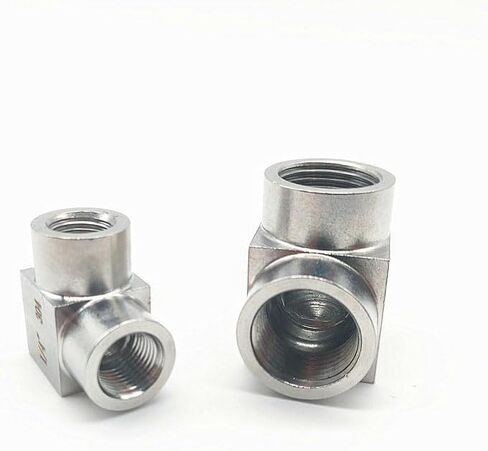 304 الفولاذ المقاوم للصدأ 90 الكوع المتساوي 1/8 "1/4" 3/8 "1/2" 3/4 "ارتفاع ضغط أنثى موضوع الزاوية اليمنى قطعة توصيل (3/4 بوصة) in Kuwait