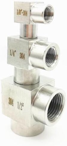 304 الفولاذ المقاوم للصدأ 90 الكوع المتساوي 1/8 "1/4" 3/8 "1/2" 3/4 "ارتفاع ضغط أنثى موضوع الزاوية اليمنى قطعة توصيل (3/4 بوصة) in Kuwait