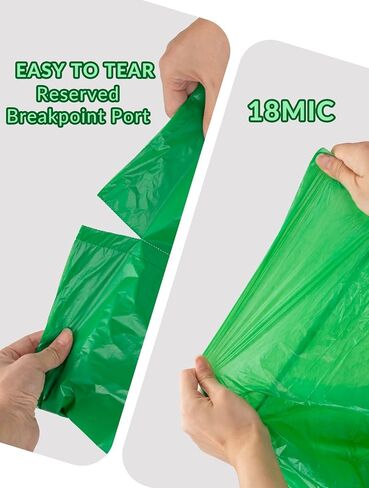 UMT Plastar 200 Count Compostable Trash Bags 30-33 Gallon, 32 x 38 Inch Biodegradable Garbage Bags 18 Micron, Green Eco Friendly Kitchen & Household Trash Bags in Kuwait
