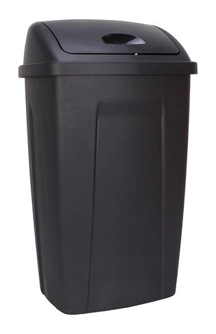 13-Gallon Kitchen Trash can with a Rotating Lid, Featuring Large Capacity and Durability, Suitable for Households, Offices, Commercial Establishments, Properties and Parks.(Black in Saudi Arabia
