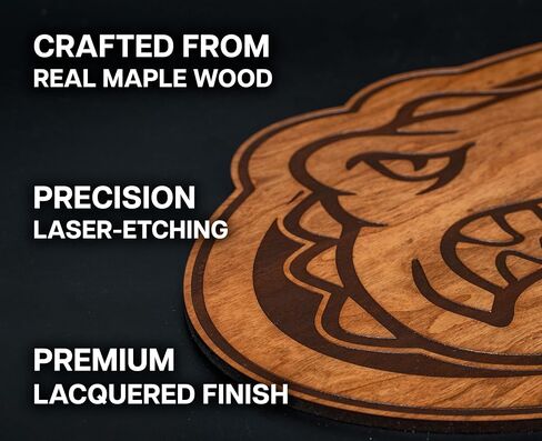 LazerEdge West Virginia Mountaineers WVU Skyline Wooden Wall Art Décor - Handcrafted from Cherry Wood - Standard Size - Officially Licensed Product in Saudi Arabia
