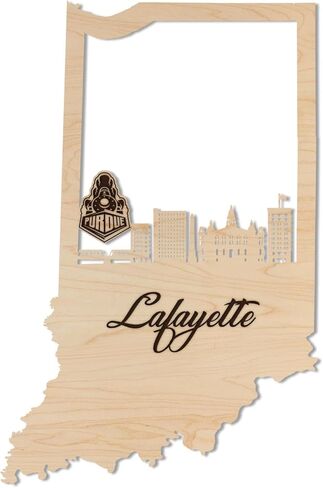 LazerEdge West Virginia Mountaineers WVU Skyline Wooden Wall Art Décor - Handcrafted from Cherry Wood - Standard Size - Officially Licensed Product in Kuwait