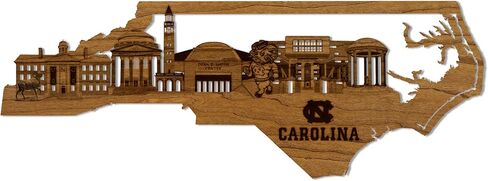 LazerEdge West Virginia Mountaineers WVU Skyline Wooden Wall Art Décor - Handcrafted from Cherry Wood - Standard Size - Officially Licensed Product in Saudi Arabia