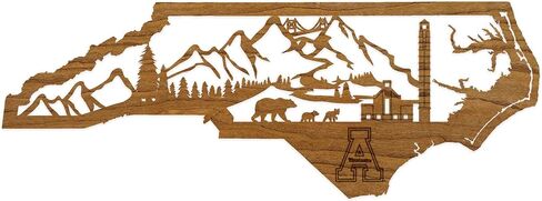 LazerEdge West Virginia Mountaineers WVU Skyline Wooden Wall Art Décor - Handcrafted from Cherry Wood - Standard Size - Officially Licensed Product in Saudi Arabia