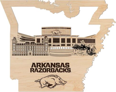 LazerEdge West Virginia Mountaineers WVU Skyline Wooden Wall Art Décor - Handcrafted from Cherry Wood - Standard Size - Officially Licensed Product in Saudi Arabia