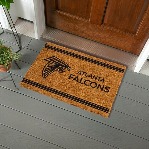 Team Sports America NFL Atlanta Falcons Natural Coir Door Mat | Indoor and Outdoor Entryway | 28 x 16 Inches | Non Slip Back | Welcome Floor Mats | Muddy Dog Paws | Front Door Entrance Home Décor in Saudi Arabia
