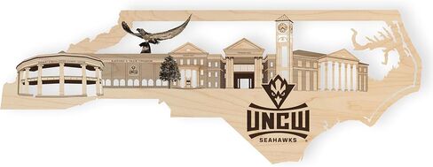 LazerEdge West Virginia Mountaineers WVU Skyline Wooden Wall Art Décor - Handcrafted from Cherry Wood - Standard Size - Officially Licensed Product in Saudi Arabia