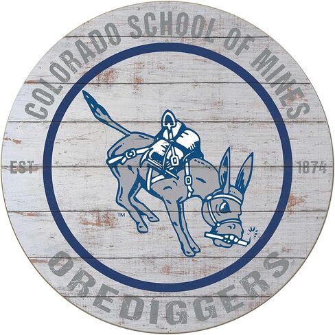 KH Sports Fan Colorado School of Mines Orediggers Weathered Circle Sign, 20x20 Inches, Orediggers Decor; Display Your Team Spirit with This Colorado School of Mines Orediggers Wall Art in Saudi Arabia