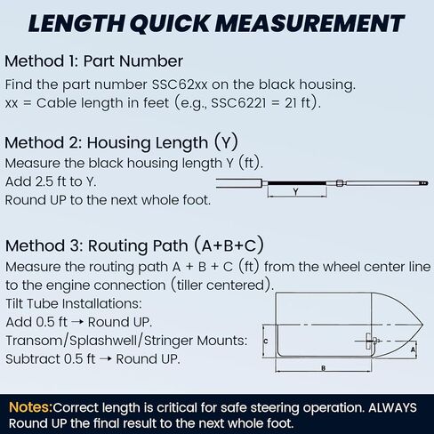 SSC6222 22 Ft Boat Steering Cable Compatible with Bezel Kits SH5094-1P SH5150P SH4910P for Helm Kits SS13222 SS13722 SS14722 in Saudi Arabia