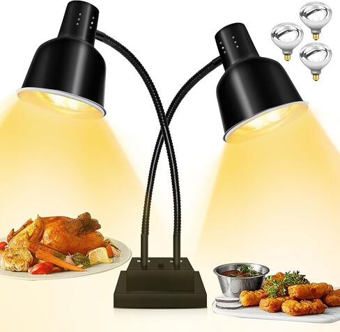 Food Heat Lamp, Commercial Food Warmer 550W Dual Head Heat Lamp for Food, Stainless Steel Catering Food Warming Lamp for Kitchen Restaurant Cafeteria in Saudi Arabia