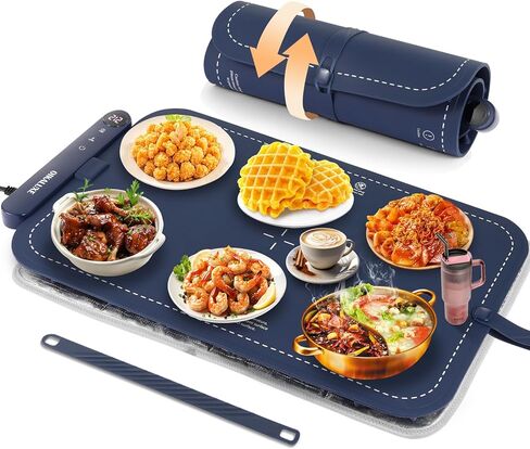 Upgraded Graphene Food Warming mat, 10s Fast Heating, 6-Level Temperature Control, Oil-Proof & Waterproof, Ideal for Home Gatherings & Holiday in Saudi Arabia