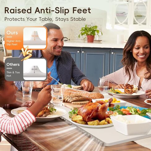 Food Warming Mat, 26'' x 15'' Electric Silicone Warming Tray with 11-Temp Control & Timer, Child Lock, Portable Food Warmer Mat for Buffets, Parties & Gatherings in Kuwait