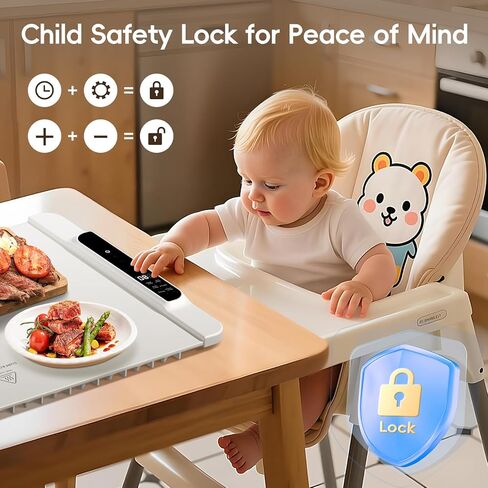 Food Warming Mat, 26'' x 15'' Electric Silicone Warming Tray with 11-Temp Control & Timer, Child Lock, Portable Food Warmer Mat for Buffets, Parties & Gatherings in Kuwait