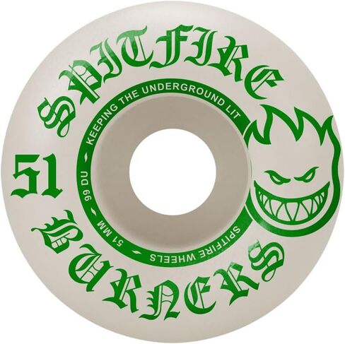 Spitfire Skateboard Wheels Burners 51mm 99A White/Green in Kuwait