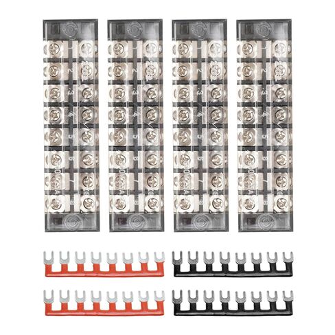SYOWADA 8Pcs 8 Position Terminal Block, Screw Terminal Block with Cover, Busbar Terminal Block 600V 25A Double-Row Insulation with Connection Strip in Saudi Arabia