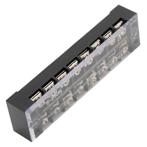 SYOWADA 8Pcs 8 Position Terminal Block, Screw Terminal Block with Cover, Busbar Terminal Block 600V 25A Double-Row Insulation with Connection Strip in Saudi Arabia