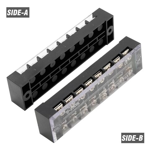 SYOWADA 8Pcs 8 Position Terminal Block, Screw Terminal Block with Cover, Busbar Terminal Block 600V 25A Double-Row Insulation with Connection Strip in Saudi Arabia