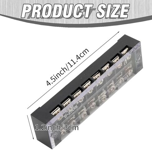 SYOWADA 8Pcs 8 Position Terminal Block, Screw Terminal Block with Cover, Busbar Terminal Block 600V 25A Double-Row Insulation with Connection Strip in Saudi Arabia