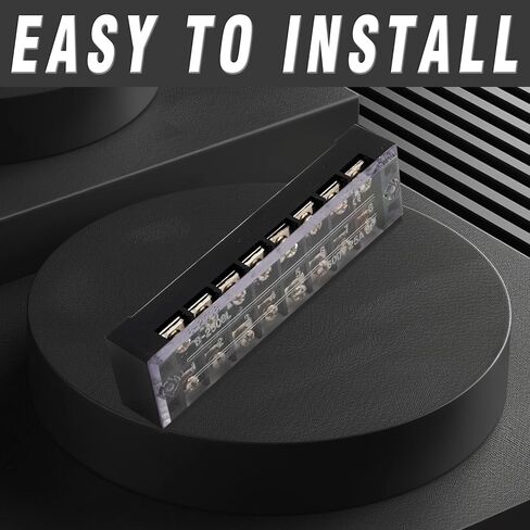 SYOWADA 8Pcs 8 Position Terminal Block, Screw Terminal Block with Cover, Busbar Terminal Block 600V 25A Double-Row Insulation with Connection Strip in Saudi Arabia