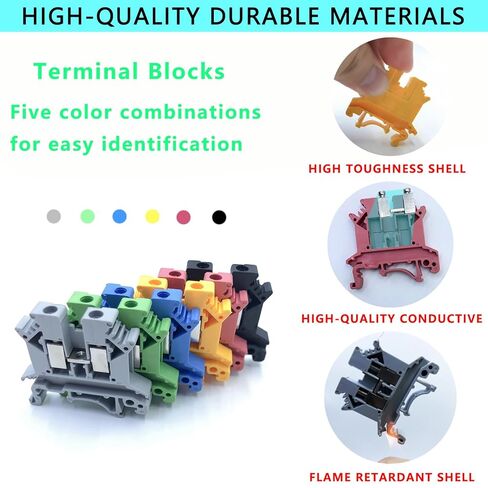 مجموعة كتل طرفية للسكك الحديدية DIN UK2.5B 32A 690V - كتل طرفية 30 قطعة، مجموعة السكك الحديدية، كتل طرفية معزولة لأسلاك آمنة وسهلة in Kuwait