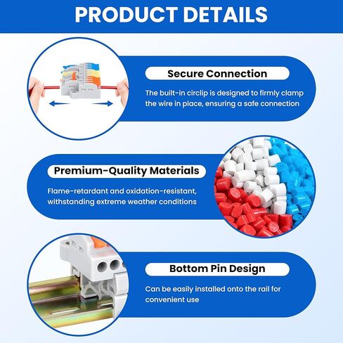 4PCS DIN Rail Terminal Blocks - 600V 32A Electrical Connectors, Flame-Retardant PC Material for Industrial Control Cabinet Wiring, 28-12AWG (3 in 12 Out) in Saudi Arabia